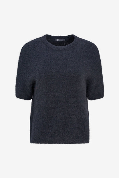 Women's Soft Brushed-Knit Crew-Neck Sweater with Elbow-Length Sleeves