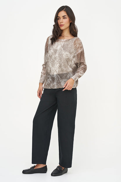 Women's Printed Boat-Neck Sweater