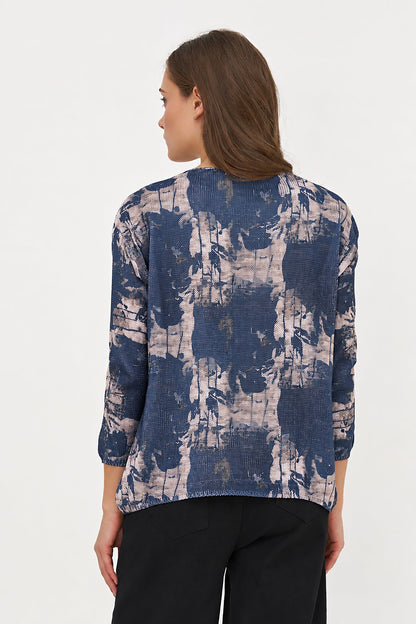 Women's Printed Knit Boat-Neck Sweater