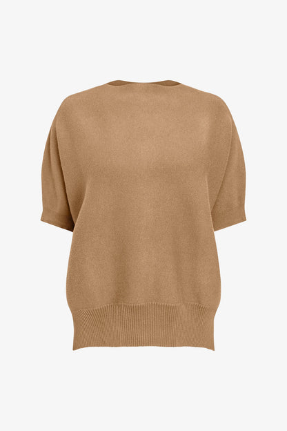 Women's Oversized Crew-Neck Sweater with Elbow-Length Batwing Sleeves