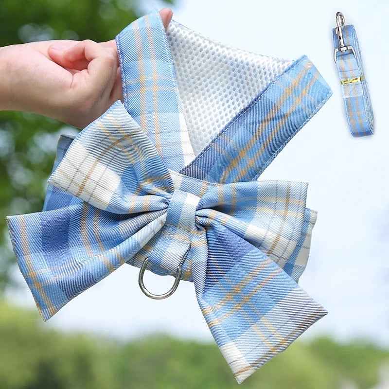 Bow Detail Dog Harness and Leash Set | Dog Walking Outfit