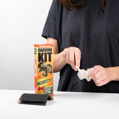 Soapstone Carving Kit - Make 3D Art 🦉🐢🐈 Choose Your Animal