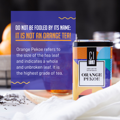 Orange Pekoe Loose Tea and Infusion Tea Cup - Tea Gift Set