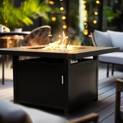 Aluminum Propane 42" Square Outdoor Fire Pit Table - AURABAGS SHOP