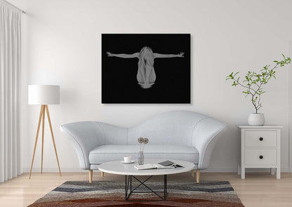 Canvas Wall Art decor-Span - Feminine Modern Art- Silver varnish