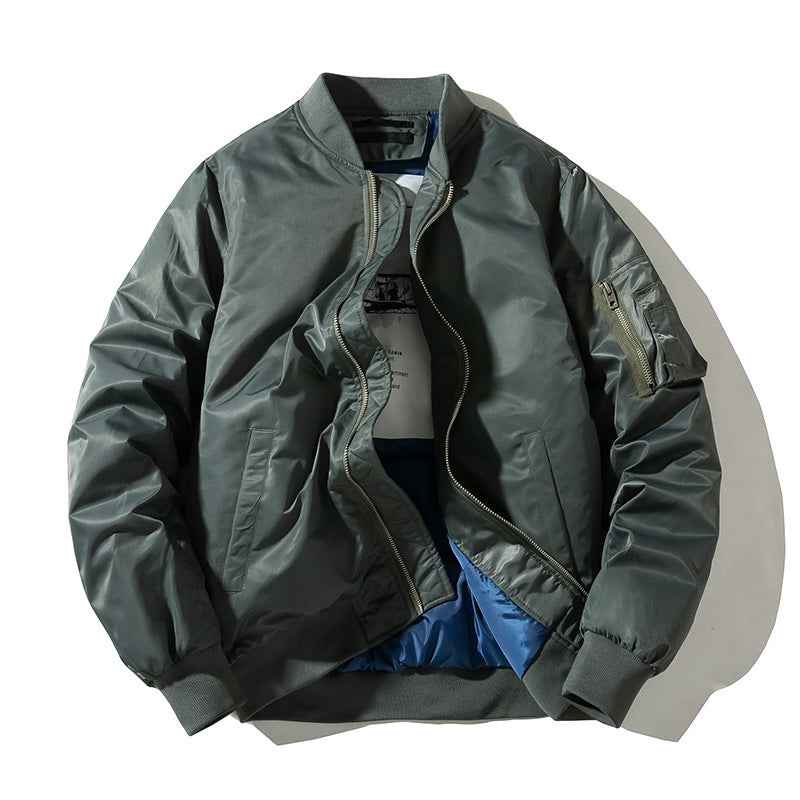 Men's Solid Pilot Bomber Jacket