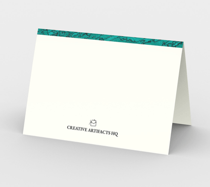 Blank Greeting Card | 5 x 7 | Etched in Turquoise