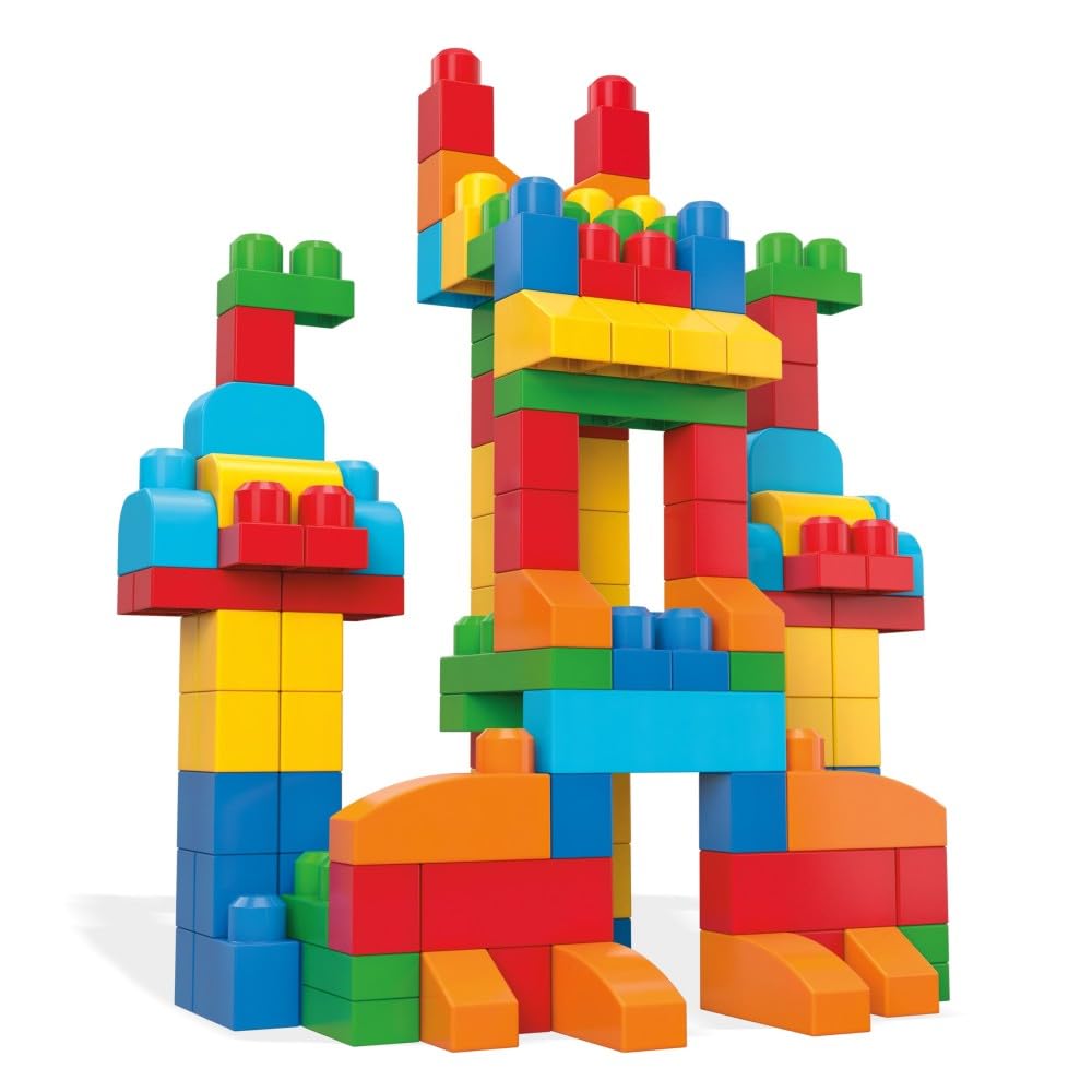 MEGA BLOKS First Builders Toddler Blocks Toys Set, Deluxe Building Bag with 150 Pieces and Storage, Blue, Ages 1+ Years 🍁 All In One Marketplace Canada