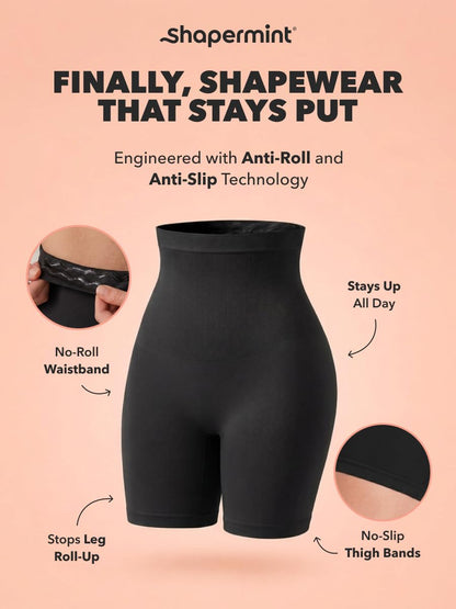 SHAPERMINT All Day Every Day High Waisted Shaper Shorts - Shapewear Women Tummy Control Underwear, Body Shaper for Women Black 🍁 All In One Marketplace Canada
