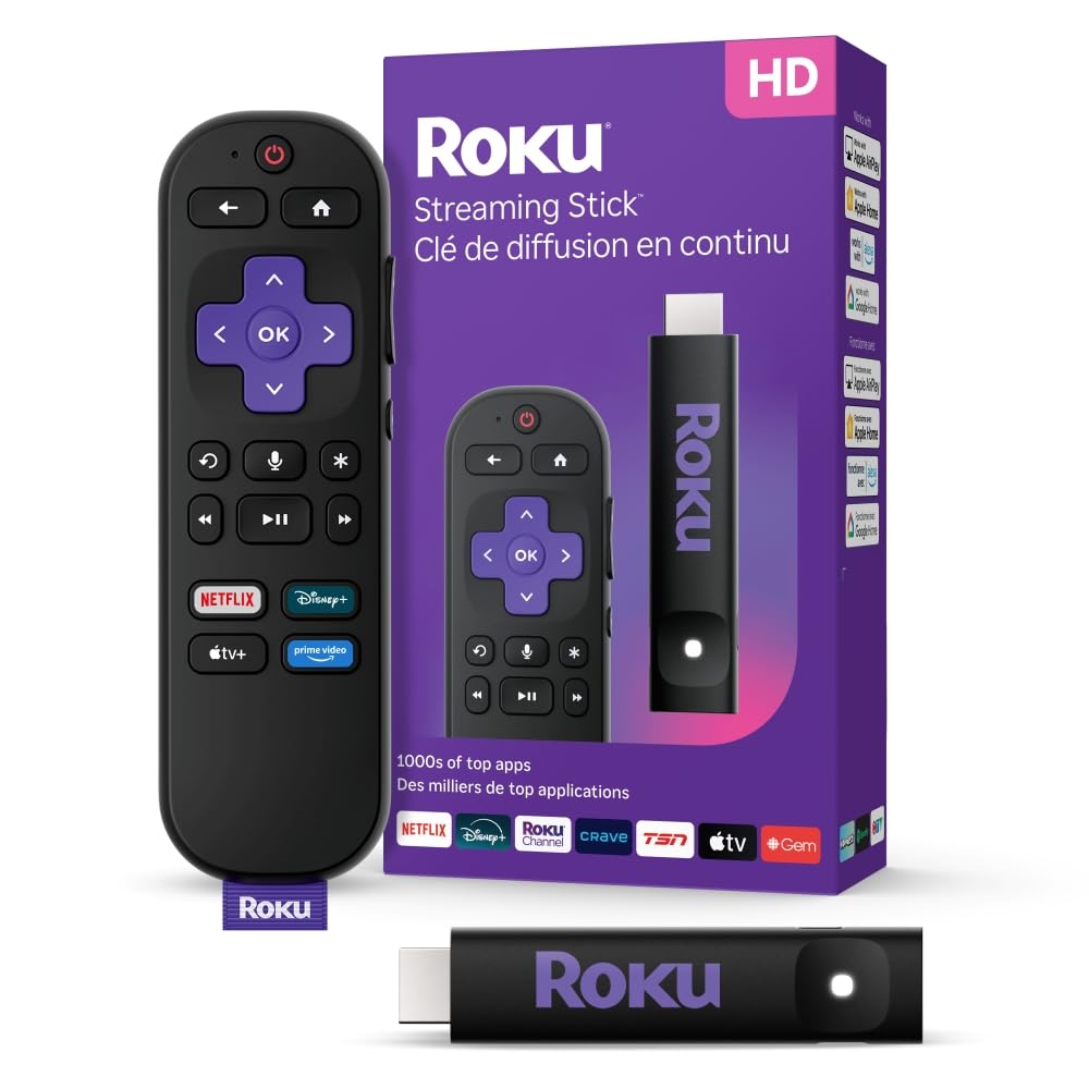 Roku® Streaming Stick™ 2025 - HD Roku Streaming Device for TV with Voice Remote - Free & Live TV 🍁 All In One Marketplace Canada