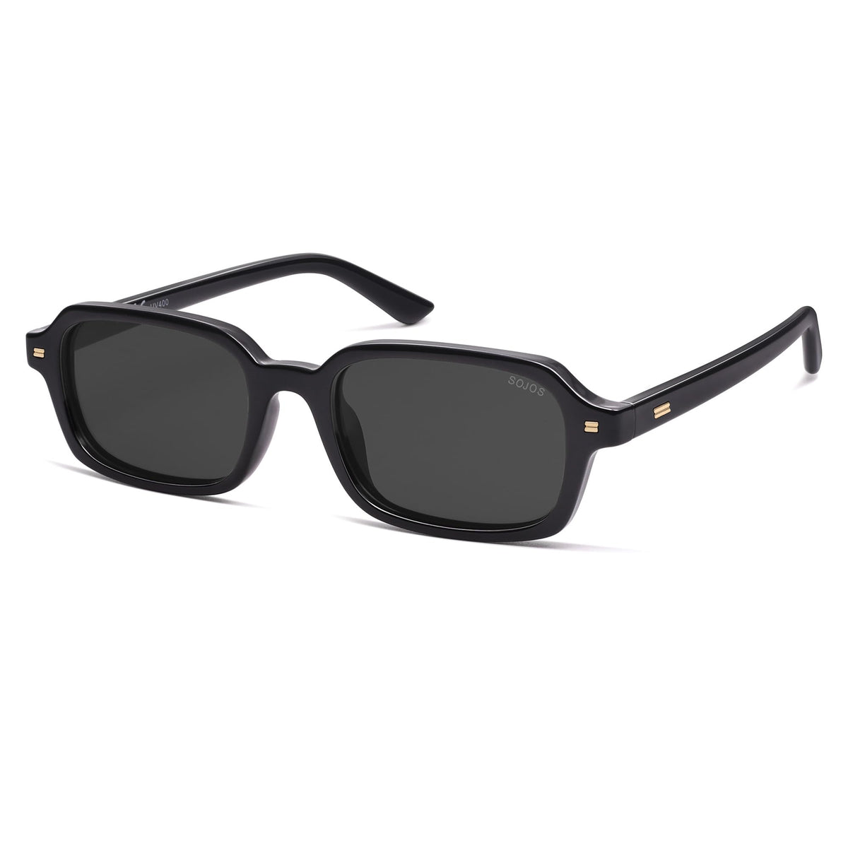 SOJOS Trendy Rectangle Polarized Sunglasses Womens Mens, Small Retro Fashion Thin Slim Square Sunnies SJ2610, Black/Grey 🍁 All In One Marketplace Canada