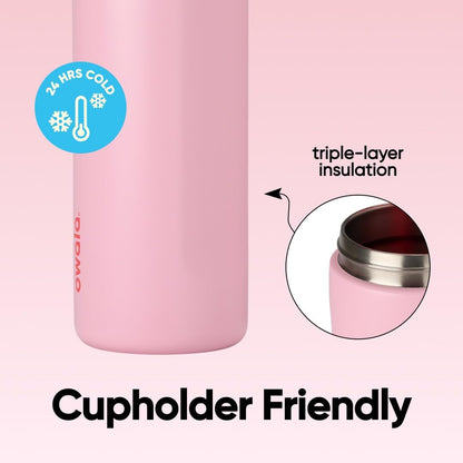 Owala FreeSip Insulated Stainless Steel Water Bottle with Straw for Sports and Travel, BPA-Free Sports Water Bottle, 32 oz, Pink, Angel Food Cake 🍁 All In One Marketplace Canada
