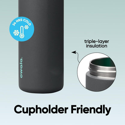 Owala FreeSip Insulated Stainless Steel Water Bottle with Straw for Sports and Travel, BPA-Free, 24oz, Foggy Tide 🍁 All In One Marketplace Canada
