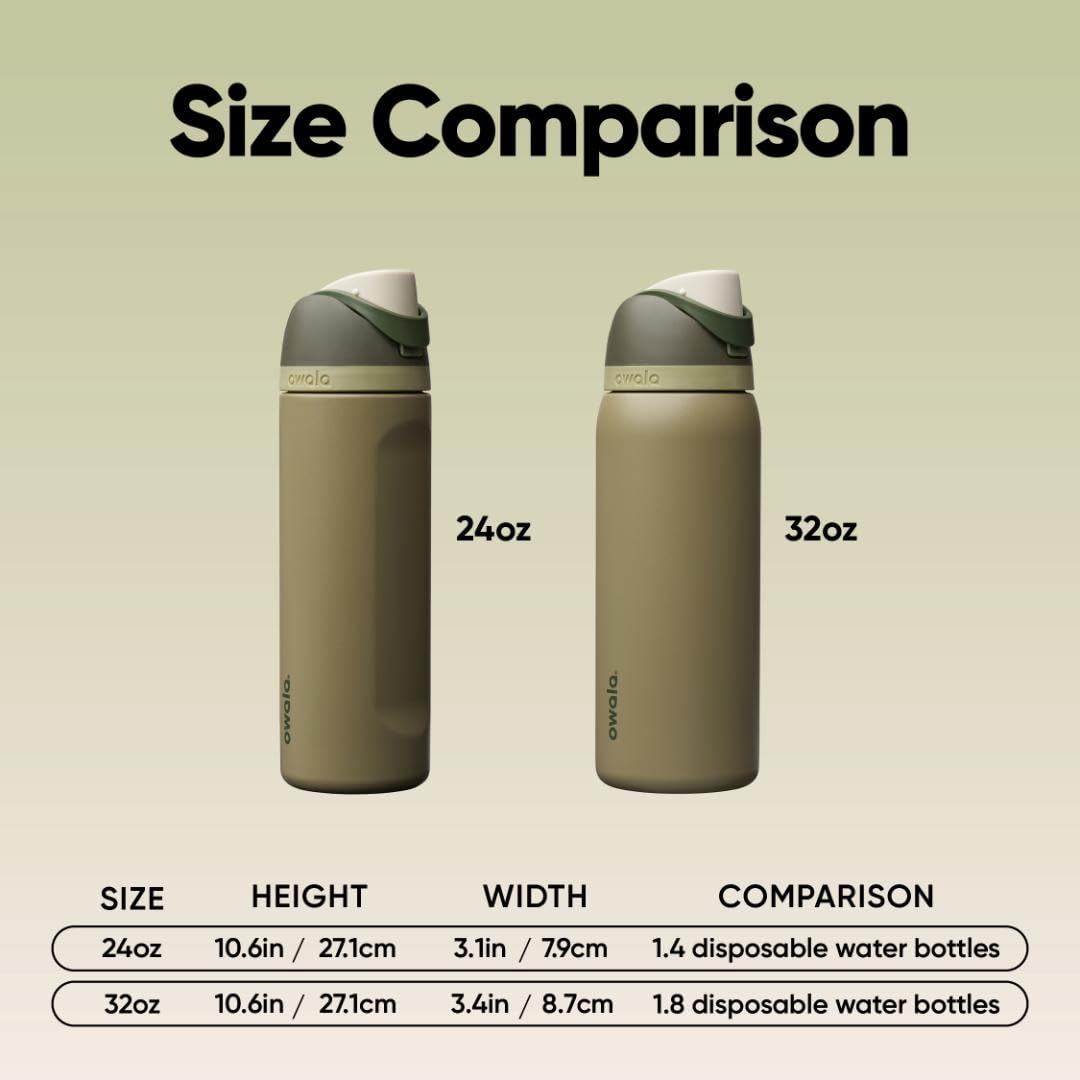 Owala FreeSip Insulated Stainless Steel Water Bottle with Straw, BPA-Free Sports Water Bottle, Great for Travel, 24 Oz, Off Road 🍁 All In One Marketplace Canada