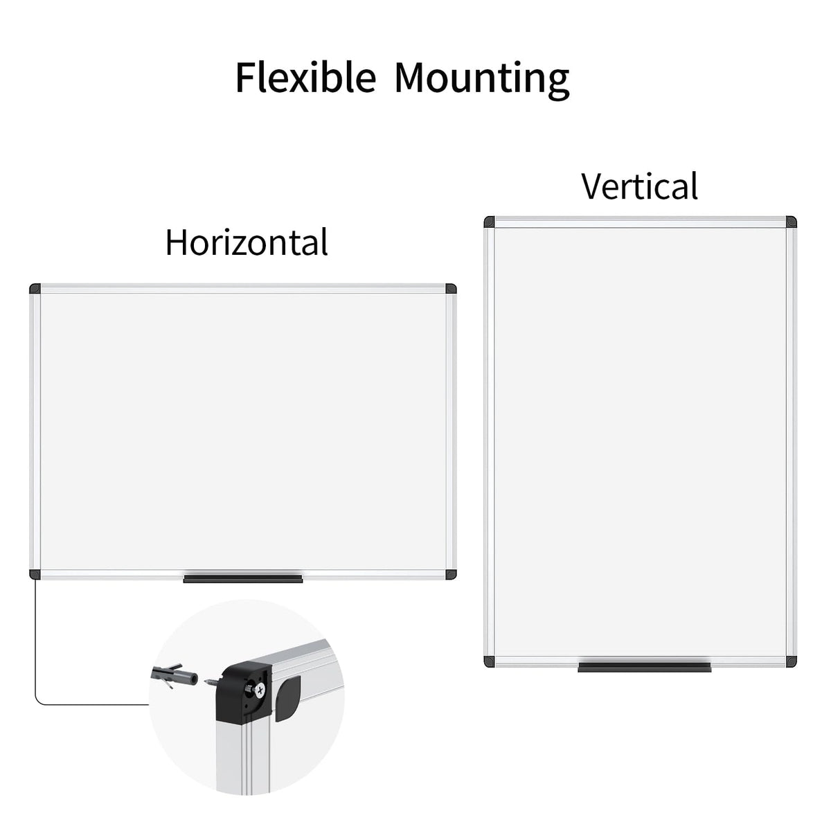 VIZ-PRO Magnetic White Board, Dry Erase Board 24 X 18 Inches, Whiteboard with Silver Aluminium Frame 🍁 All In One Marketplace Canada