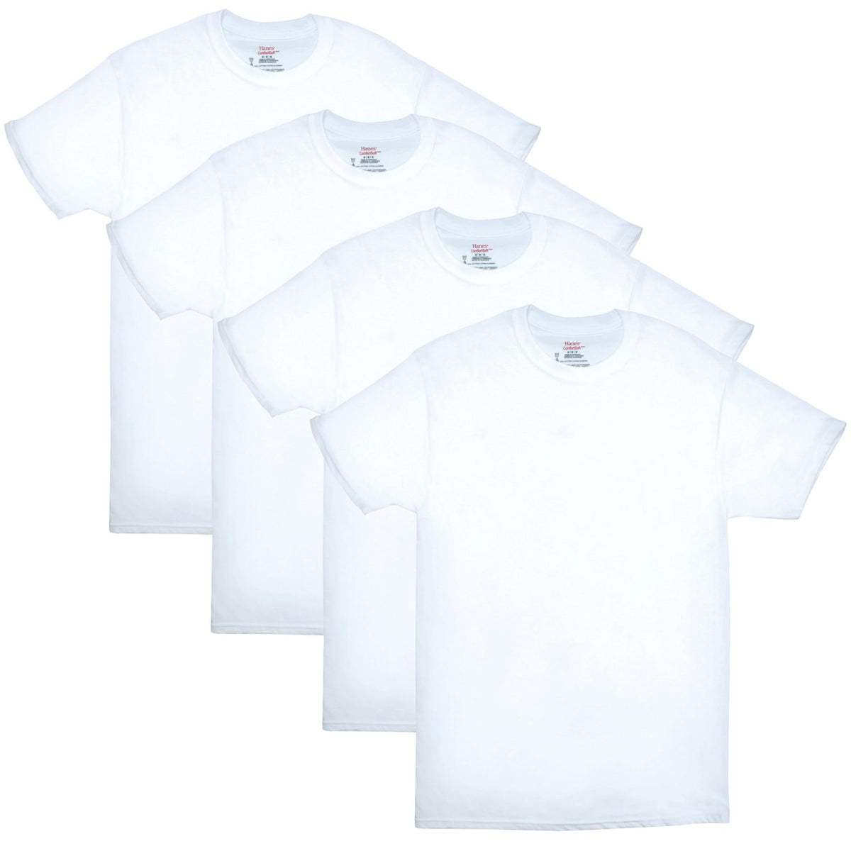 Hanes Mens ComfortSoft 4 Pack Cotton Crewneck T-Shirt. Undershirts, White, X-Large US 🍁 All In One Marketplace Canada