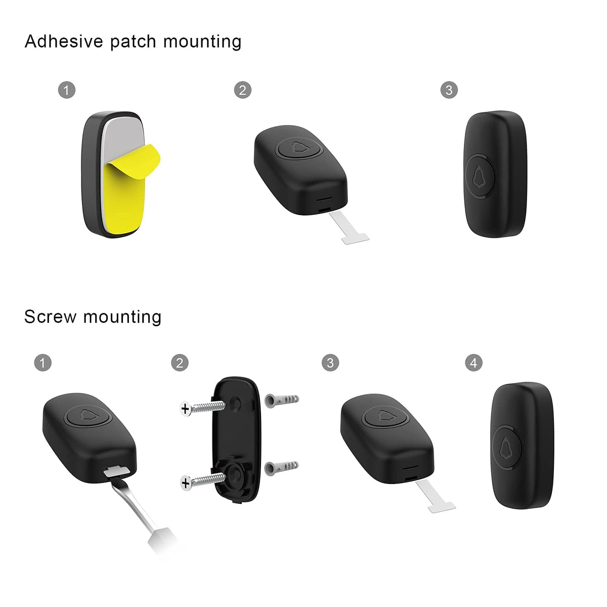 SECRUI Wireless Doorbell, Easy Installation, Adjustable Volumes, 58 Chimes, 1000Ft Operating Range, LED Indicator, Black 🍁 All In One Marketplace Canada