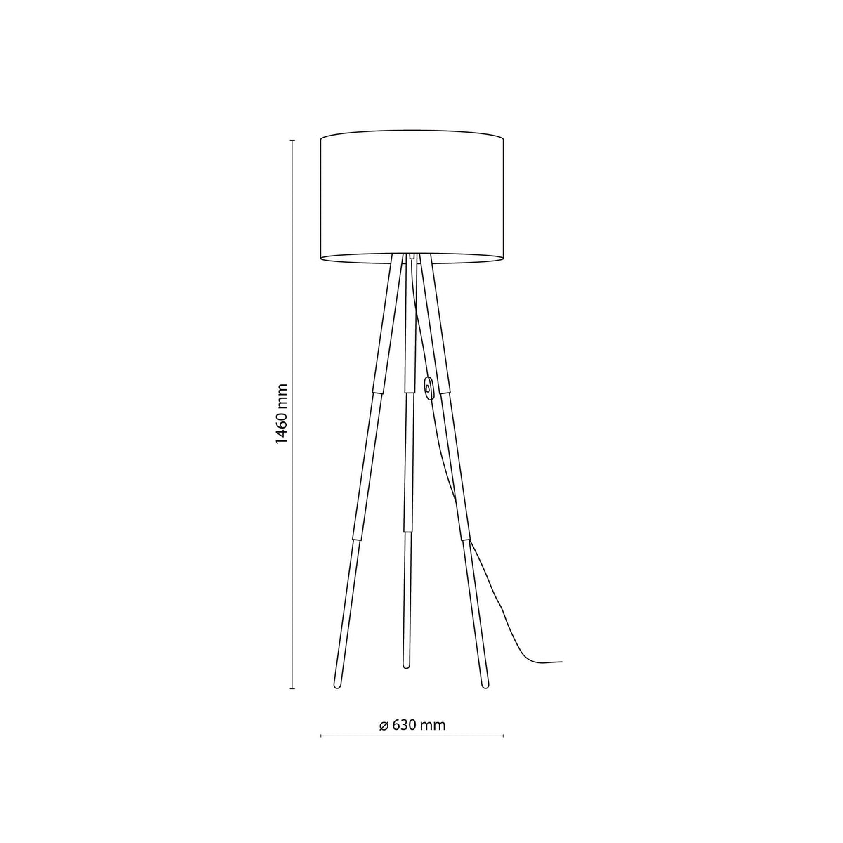 TOKYO Natural Linen & Wood Tripod Floor Lamp for Living Room, Bedroom & Reading Nook
