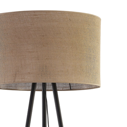 JUTE Natural Woven Floor Lamp for Living Room, Bedroom & Reading Nook – Scandinavian Minimalist Lighting - AURABAGS SHOP