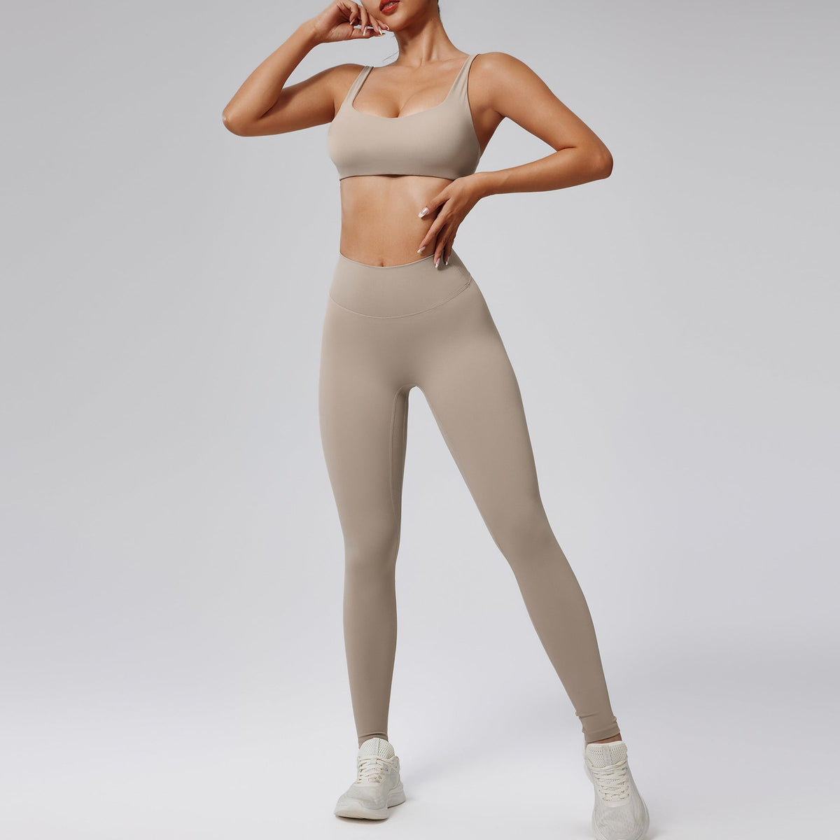 Women’s High-Waisted Quick-Dry Running Set – Two-Piece Sports & Workout Outfit