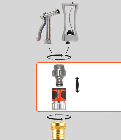 Gardena 9042-M 4-Piece Premium Metal Quick Connector Starter Set, for Any 5/8 Inch or 1/2 Inch Garden Hose, Sprinkler or Spray Nozzle, Made in Germany 🍁 All In One Marketplace Canada