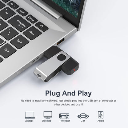 64 GB Flash Drive, Aiibe USB Flash Drive Thumb Drive 64GB Memory Stick Zip Drive Fold Storage Jump Drive 64G USB 2.0 Black 🍁 All In One Marketplace Canada
