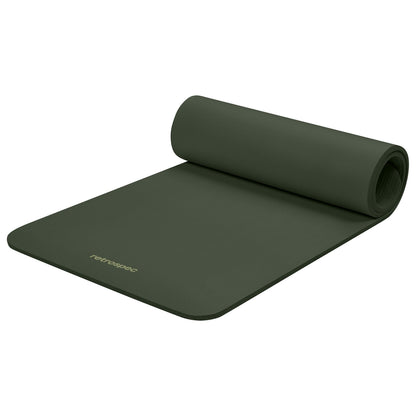 Retrospec Solana Yoga Mat 1/2" Thick w/Nylon Strap for Men & Women - Non Slip Excercise Mat for Yoga, Pilates, Stretching, Floor & Fitness Workouts, Wild Spruce 🍁 All In One Marketplace Canada