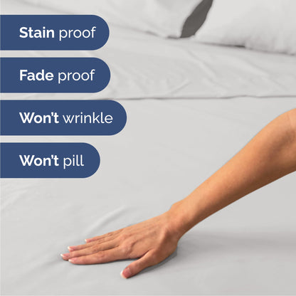 Queen Size 4 Piece Sheet Set - Comfy Breathable & Cooling Sheets - Hotel Luxury Bed Sheets for Women & Men - Deep Pockets, Easy-Fit, Soft & Wrinkle Free Sheets - French Grey Oeko-Tex Bed Sheet Set 🍁 All In One Marketplace Canada
