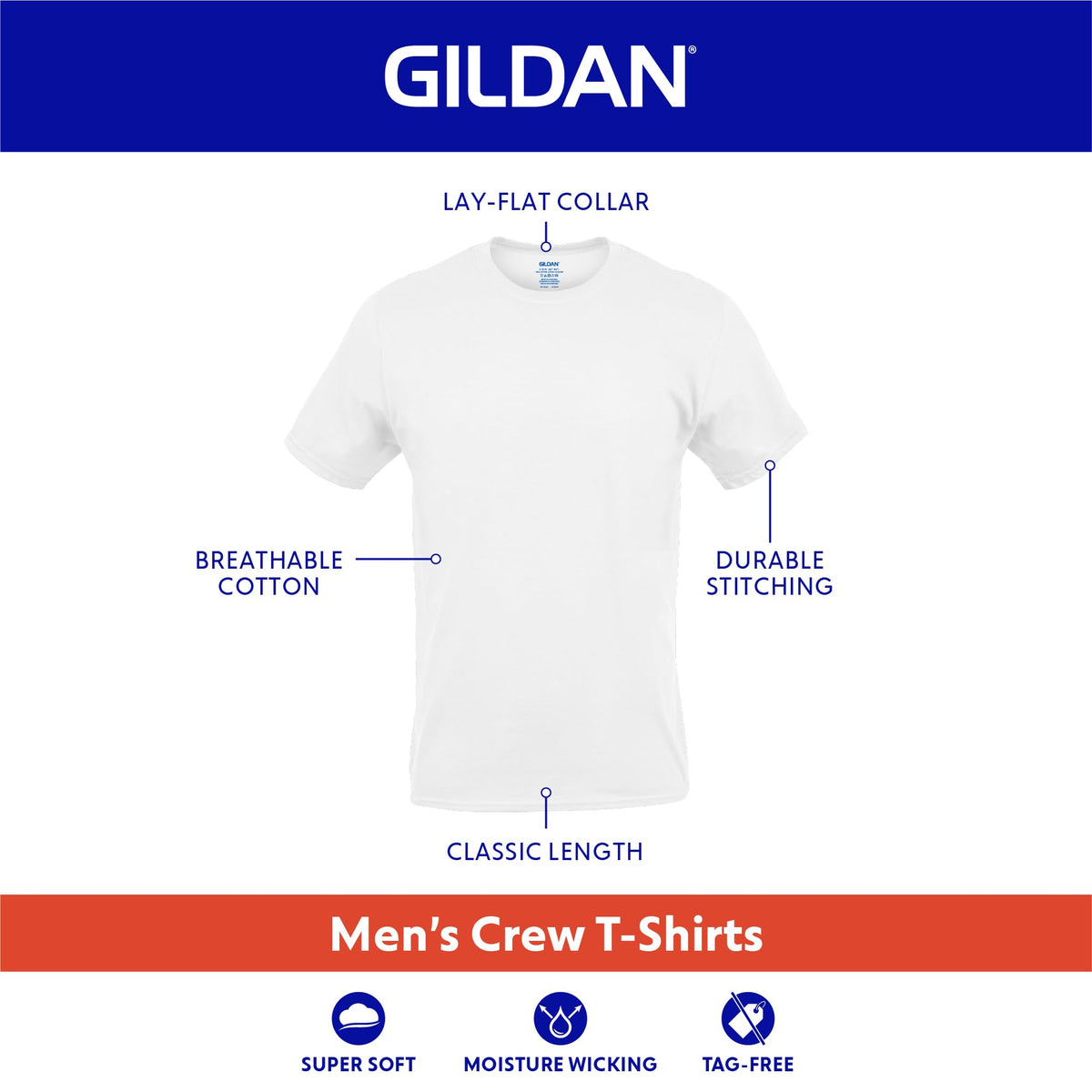 GILDAN Men's Crew T-Shirts, Multipack, Style G1100, Black (6-Pack), XX-Large 🍁 All In One Marketplace Canada