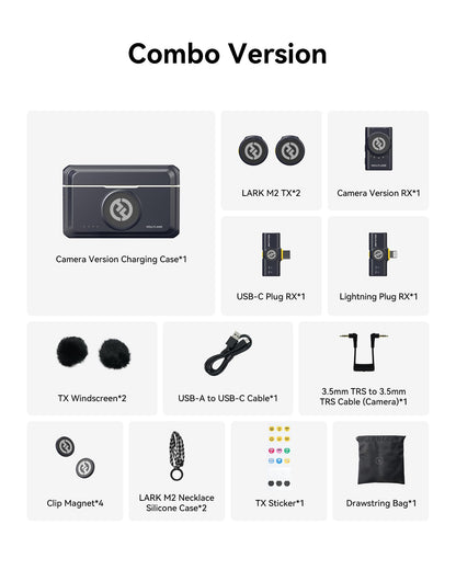 Hollyland Lark M2 Wireless Lavalier Microphone for iPhone/Android/Camera/PC/Laptop with Lightning/USB-C/Plug, 48KHz 24Bit, 1000ft Range, Noise Cancellation, 30H Battery for Video Recording, Streaming 🍁 All In One Marketplace Canada