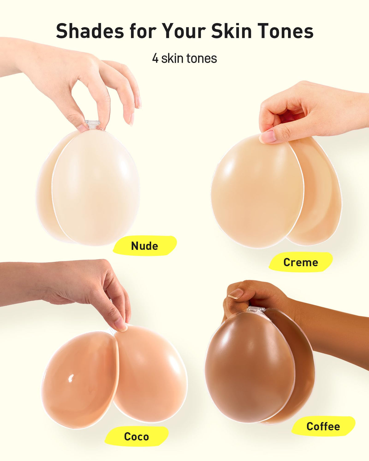 Niidor Adhesive Bra Strapless Sticky Invisible Push up Silicone Bra for Backless Dress with Nipple Covers Nude (C Cup) 🍁 All In One Marketplace Canada