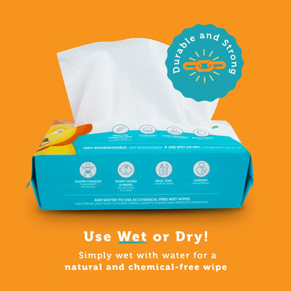 Whoopsie Wipes – The Original 100% Pure Cotton Dry Baby Wipes – Ultra Soft, Unscented, Chemical-Free Wipes for Sensitive Skin – Use Dry or Add Water for Wet Wipes – 12 Packs (1200 Count) 🍁 All In One Marketplace Canada