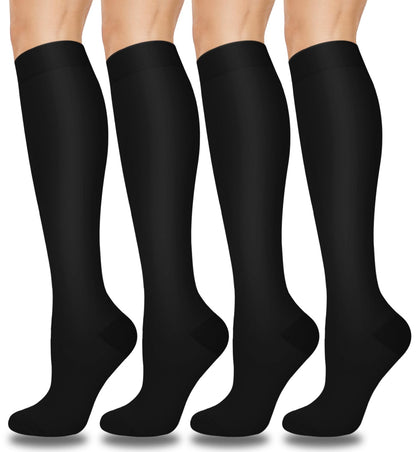 CTHH 4 Pairs Graduated Copper Compression Socks for Women & Men Circulation 15-20 mmHg - Best Support for Nurses, Running 🍁 All In One Marketplace Canada