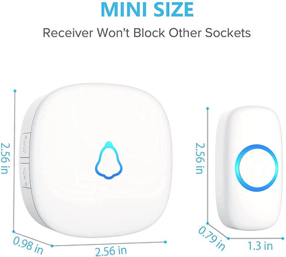 SECRUI Wireless Doorbell, Easy Installation, Adjustable Volumes, 58 Chimes, 1000Ft Operating Range, Waterproof, LED Indicator, White 🍁 All In One Marketplace Canada