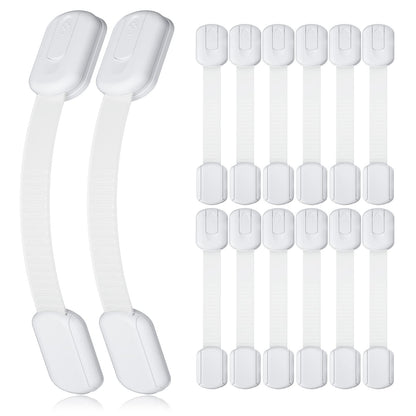 4our Kiddies 14 Pack Baby Proof Cabinet Latches, Childproof Drawer Latches with 12 Extra 3M Adhesives, Adjustable No Drilling Child Safety Cabinet Strap Locks, Baby Drawer Locks for Kids Baby Safety 🍁 All In One Marketplace Canada