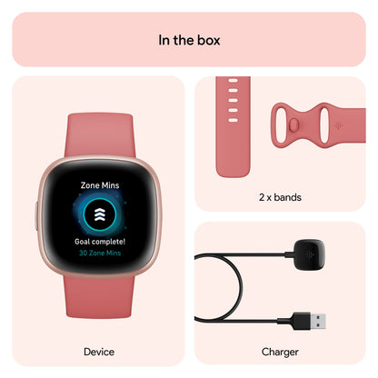 Google Fitbit Versa 4 Fitness Smartwatch with Daily Readiness, Gps, 24/7 Heart Rate, 40+ Exercise Modes, Sleep Tracking and More, Pink Sand/copper Rose, One Size (S and L Bands Included) 🍁 All In One Marketplace Canada