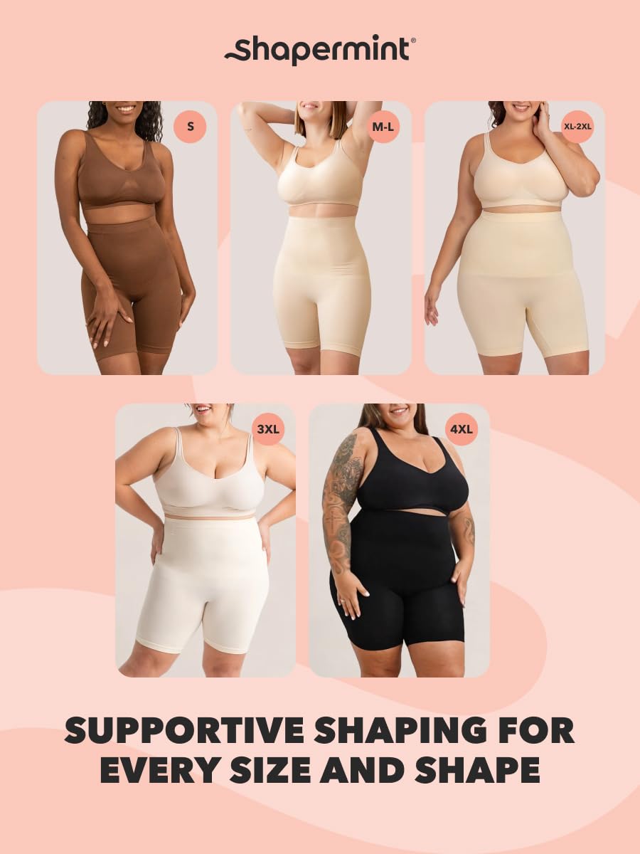 SHAPERMINT All Day Every Day High Waisted Shaper Shorts - Shapewear Women Tummy Control Underwear, Body Shaper for Women Black 🍁 All In One Marketplace Canada