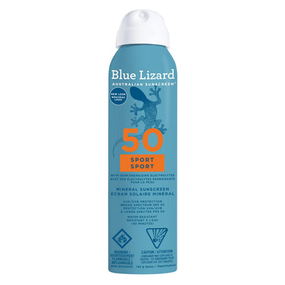 Blue Lizard Sport Mineral SPF 50 Spray, Broad-Spectrum UVA/UVB Protection, Water-Resistant, Zinc Oxide Formula, Vegan, 142 g 🍁 All In One Marketplace Canada