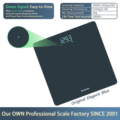 Homebuds Digital Weight Scale, High Precision in 0.1lb by Our Professional Scale Factory Since 2001, Scale Body Weight LED Display and Step-On, 3*AAA Batteries Included, 400lb/182kg, Blue 🍁 All In One Marketplace Canada