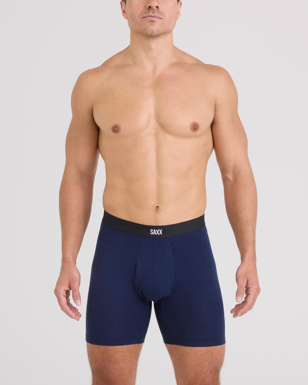 SAXX Underwear Co. Men's Core Cotton Boxer Brief Fly 3-Pack, Lake Blue/Deep Cobalt/Navy, Large 🍁 All In One Marketplace Canada