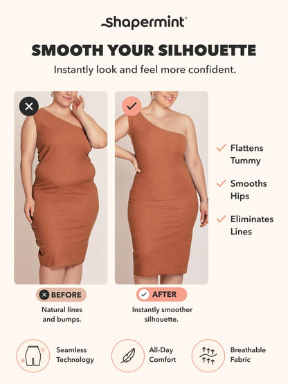 SHAPERMINT All Day Every Day High Waisted Shaper Shorts - Shapewear Women Tummy Control Underwear, Body Shaper for Women Black 🍁 All In One Marketplace Canada
