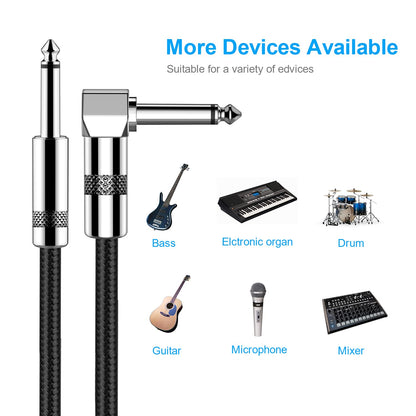 Guitar Cable 10ft New bee Electric Instrument Cable Bass AMP Cord for Electric Guitar, Bass Guitar, Electric Mandolin, Pro Audio (Right Angle to Straight, Black) 🍁 All In One Marketplace Canada