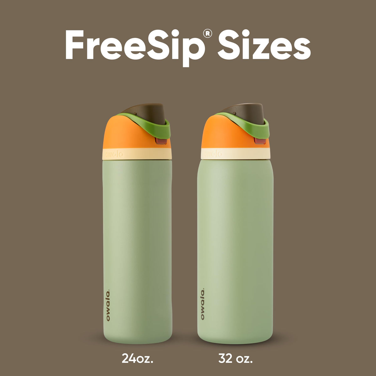 Owala FreeSip Insulated Stainless Steel Water Bottle with Straw for Sports and Travel, BPA-Free, 24-oz, Orange/Green (Camo Cool) 🍁 All In One Marketplace Canada