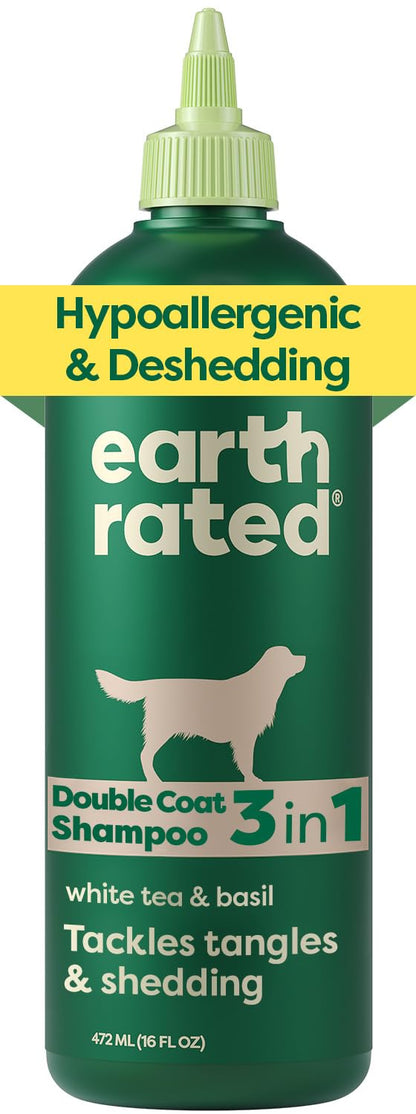 Earth Rated (A Canadian Company), 3-in-1 Deshedding Dog Shampoo and Conditioner, Deodorizing Oatmeal Shampoos for Dogs and Puppies, Great for Smelly Pets, White Tea and Basil Scent, 473 ml 🍁 All In One Marketplace Canada