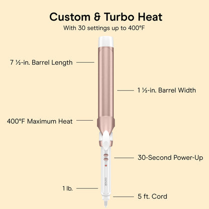 Conair Ceramic Long Barrel XL Curling Iron, 1 ½” Barrel Produces Classic Curls – for use on Medium and Long Hair, Hair Curler 🍁 All In One Marketplace Canada