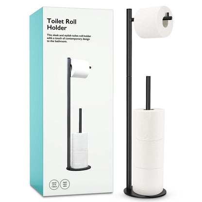 Toilet Paper Holder Stand, Bathroom Toilet Paper Roll Holder Stand with Reserve, Standing Toilet Paper Holder with Storage 🍁 All In One Marketplace Canada