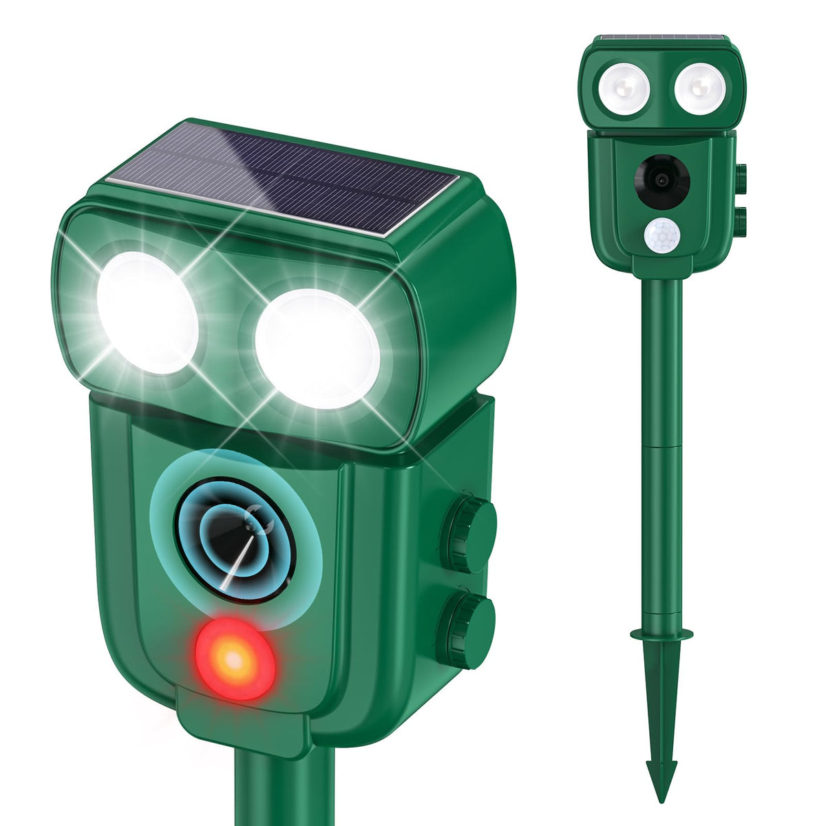 Ultrasonic Animal Repellent Outdoor, Solar Power Cat Raccoon Deer Repeller, Rabbit Snake Control with Motion Sensor and Flash Light, Waterproof Squirrel Skunk Deterrent for Yard Farm Garden 🍁 All In One Marketplace Canada