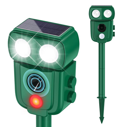 Ultrasonic Animal Repellent Outdoor, Solar Power Cat Raccoon Deer Repeller, Rabbit Snake Control with Motion Sensor and Flash Light, Waterproof Squirrel Skunk Deterrent for Yard Farm Garden 🍁 All In One Marketplace Canada