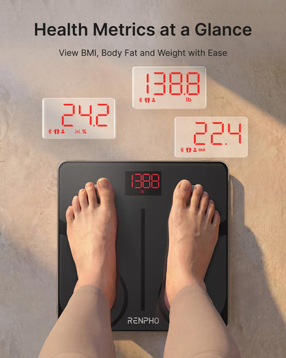 RENPHO Body Fat Scale, Smart Scale for Body Weight, BMI Digital Bathroom Weight Scale, Body Measurements with Smartphone App sync with Bluetooth, 400 lbs - Black, Elis 1 🍁 All In One Marketplace Canada