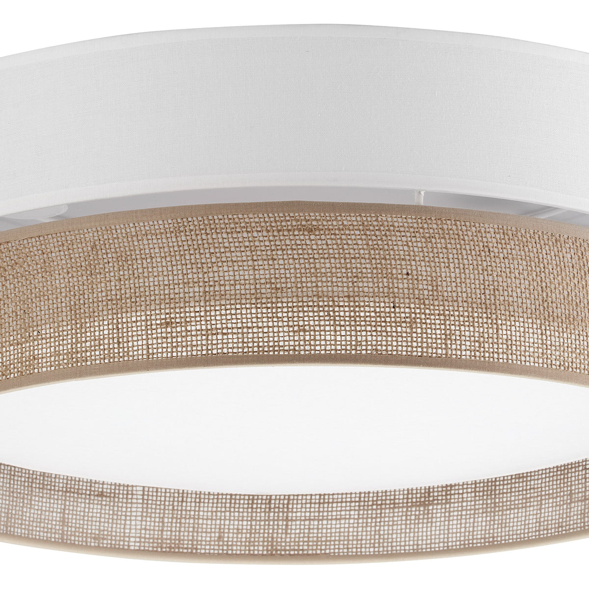 LINOBIANCO Natural Linen Flush Mount Ceiling Light for Bedroom, Hallway & Living Room